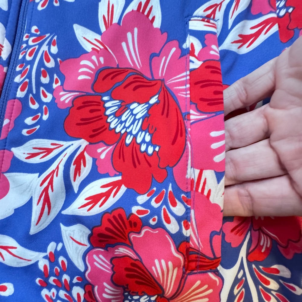 Sigrid Olsen Golf & Tennis Floral Full Zip Jacket Blue Pink XL UPF 50 NWT - Picture 4 of 9